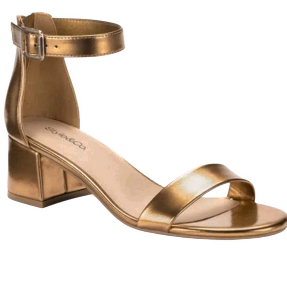Style & Co. Gold Block Heel Sandals